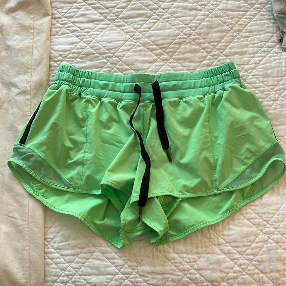 Neon green Lululemon shorts